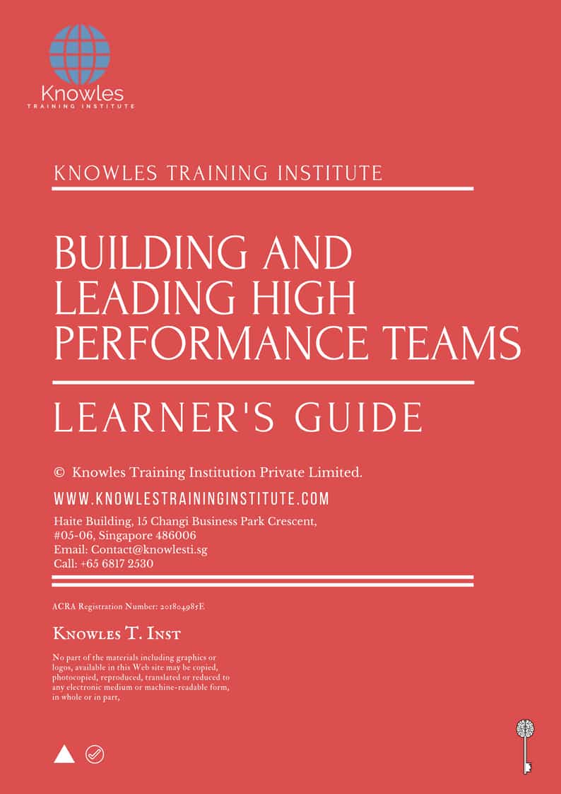 Building And Leading High Performance Teams Training Course in Japan Learner’s Guide