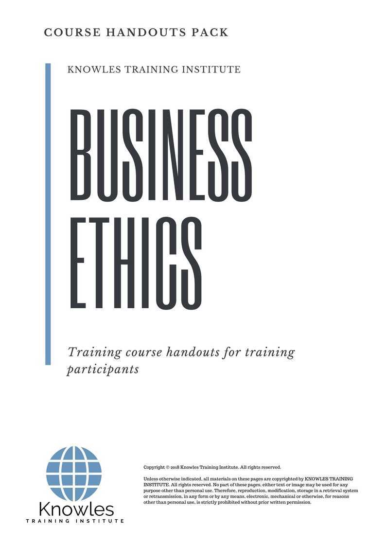 Business Ethics Training Course in Japan Handouts