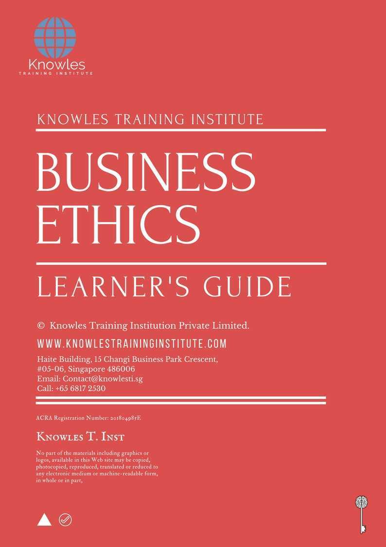 Business Ethics Training Course in Japan Learner_s Guide
