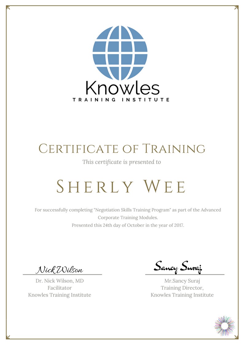 Certification For Negotiation Skills Course in Japan