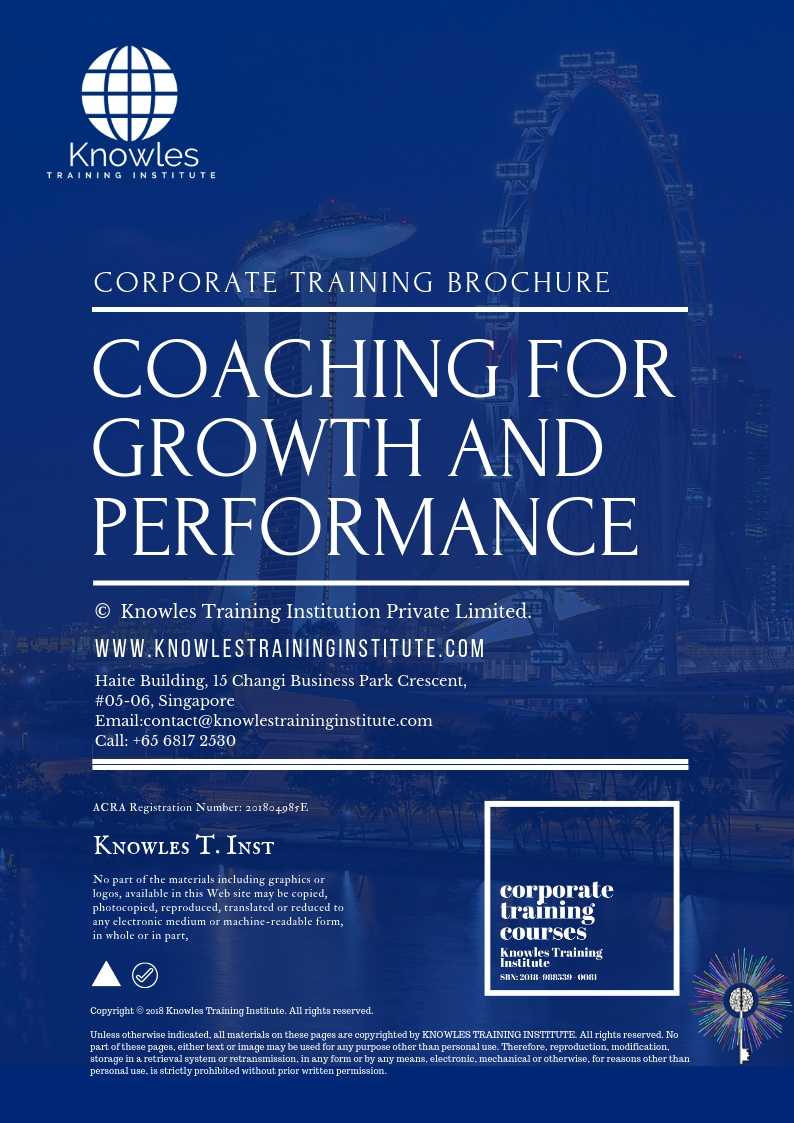 Coaching For Growth And Performance Course in Japan Brochure