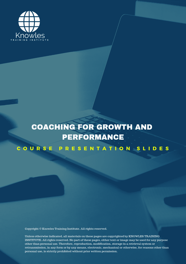 Coaching For Growth And Performance in Japan PPT Slides Used During Course