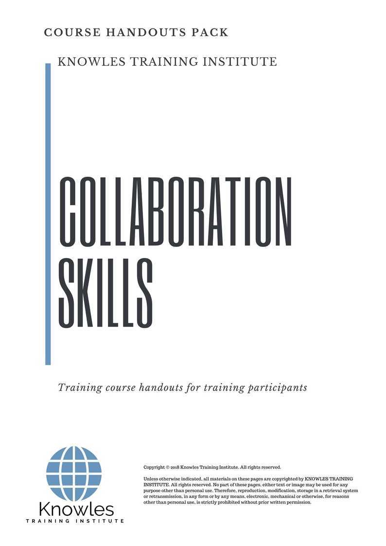 Collaboration Skills Training Course in Japan Handouts