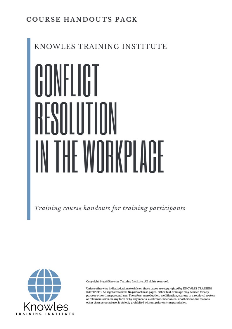 Conflict Resolution In The Workplace Course in Japan Handouts