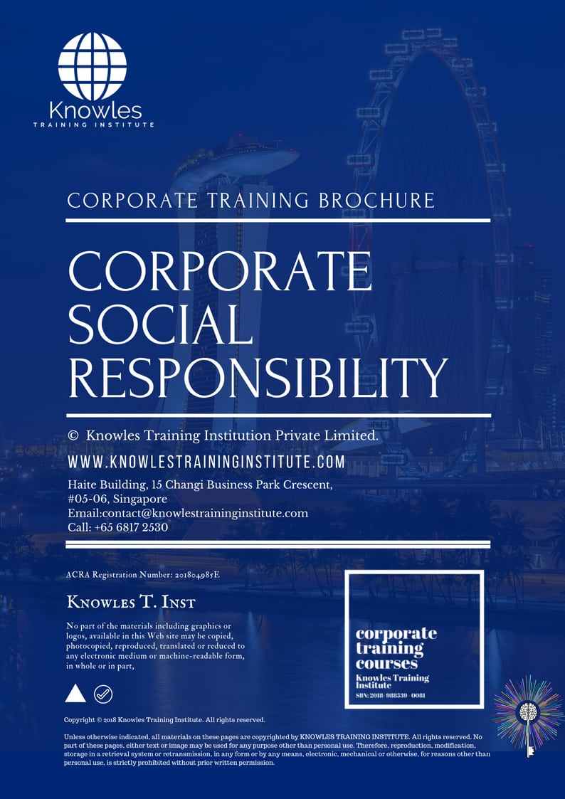 Corporate Social Responsibility Training Course in Japan Brochure
