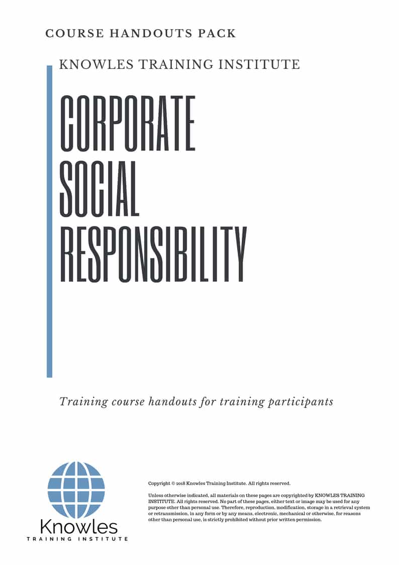 Corporate Social Responsibility Training Course in Japan Handouts