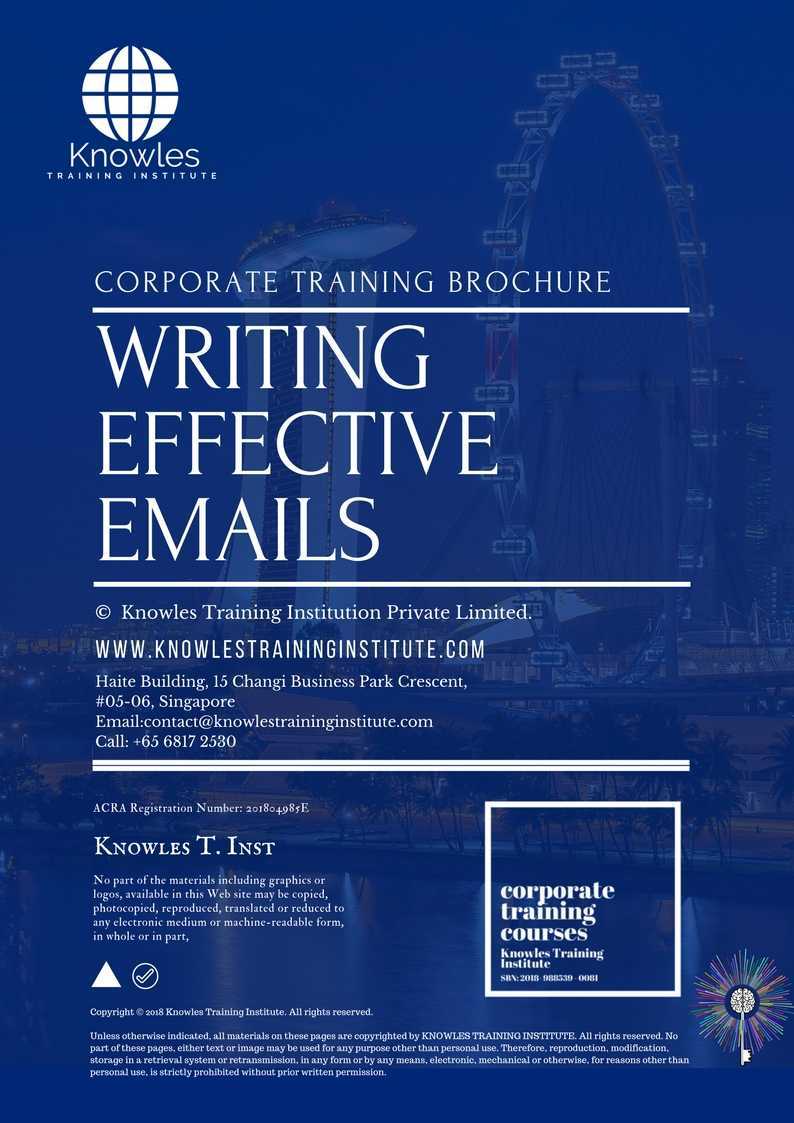 Course Brochure For Writing Effective Emails Course in Japan