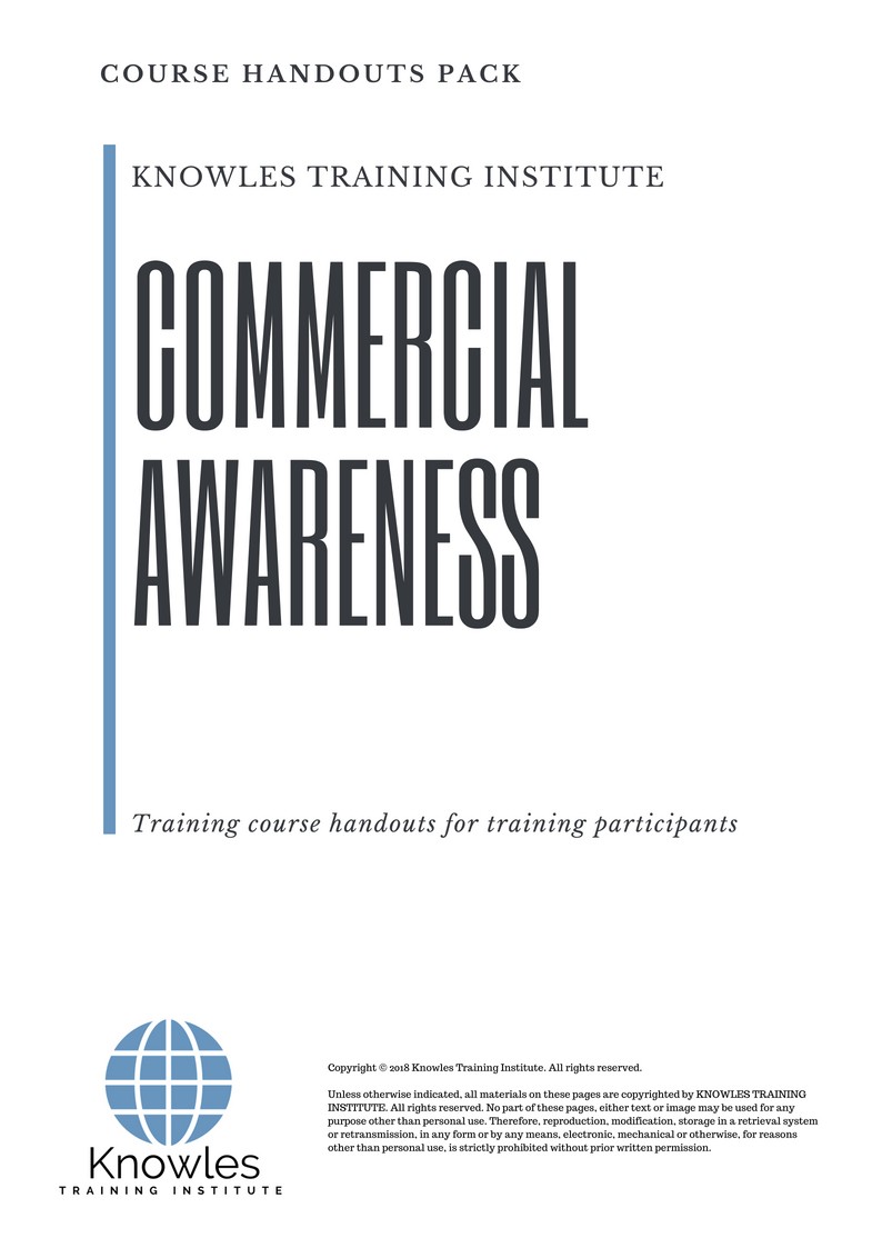 Course Handouts For Commercial Awareness Training Course in Japan