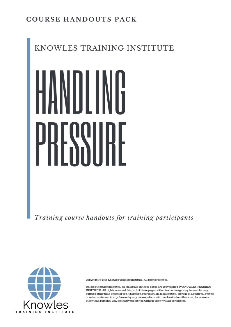 Course Handouts For Handling Pressure Course in Japan