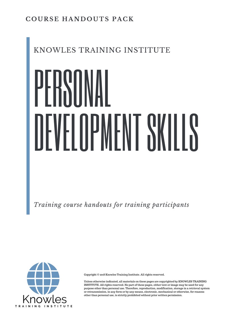 Course Handouts For Personal Development Skills Training Course in Japan