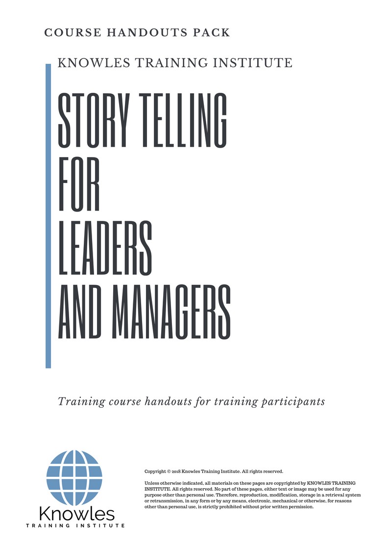 Course Handouts For Storytelling For Leaders And Managers course in Japan