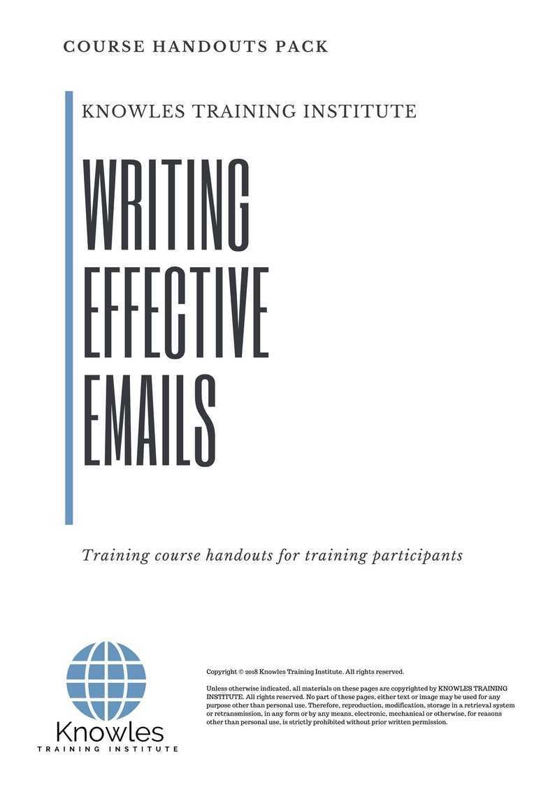 Course Handouts for Writing Effective Emails Course in Japan