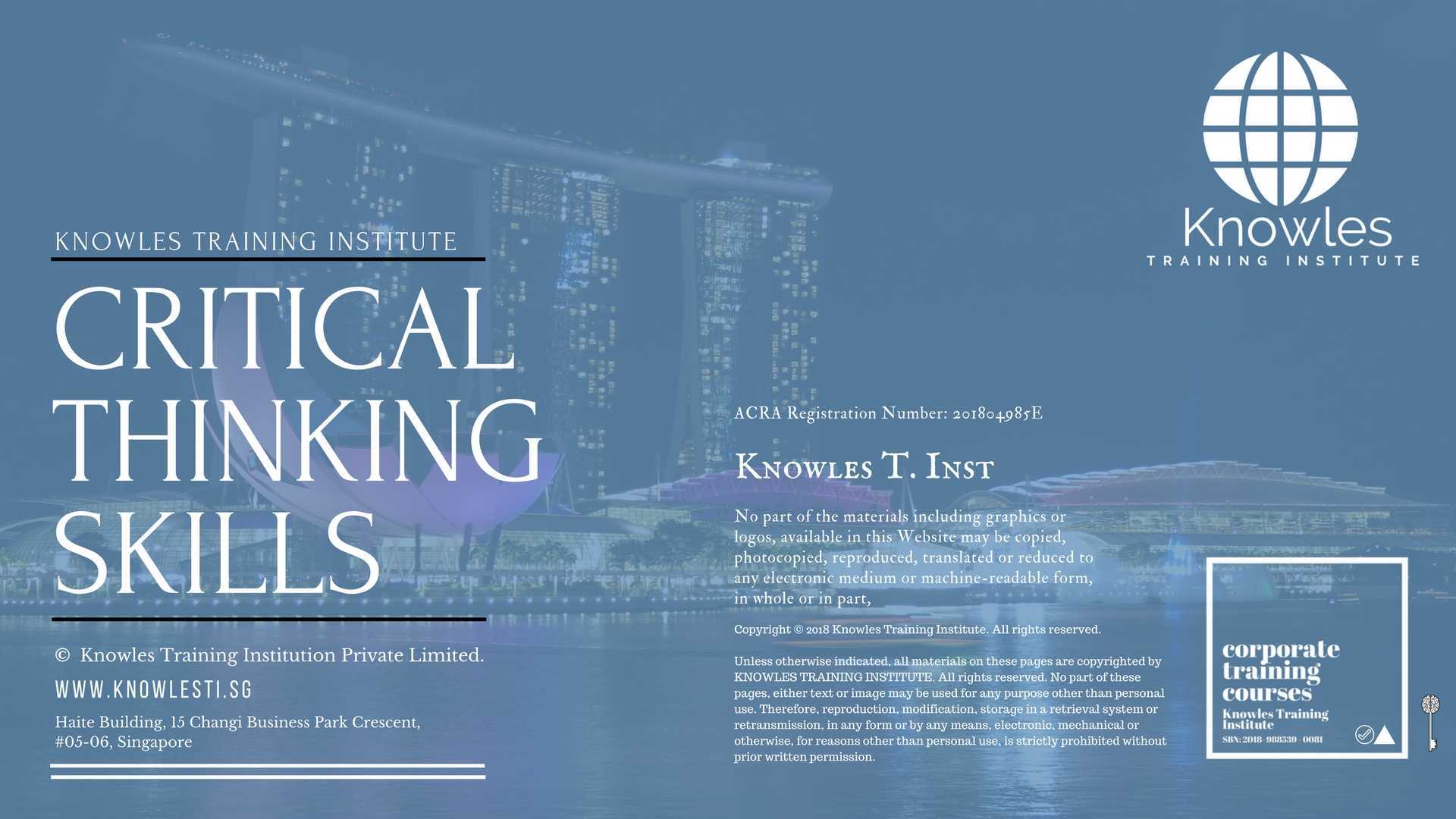 Critical Thinking Skills Training Course in Japan