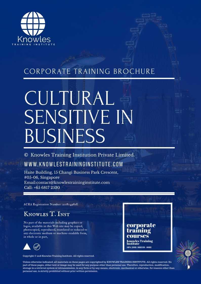 Cultural Sensitive In Business Training Course in Japan Brochure