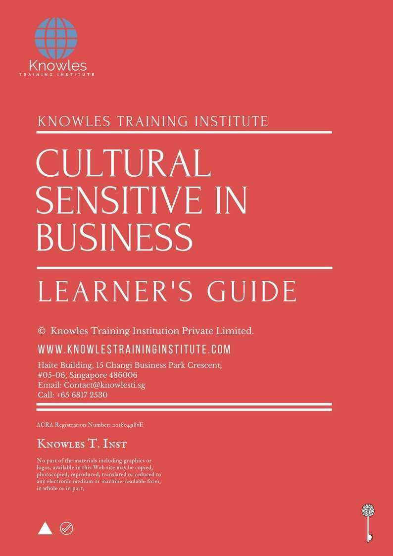 Cultural Sensitive In Business Training Course in Japan Learner_s Guide