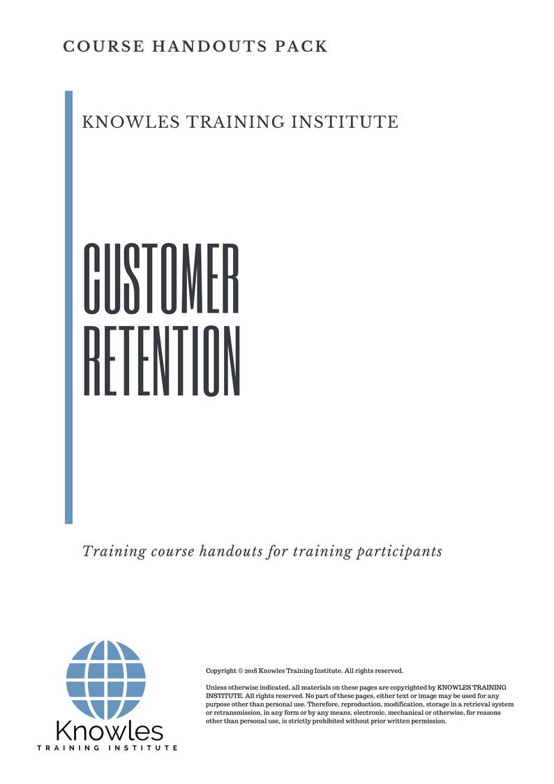 Customer Retention Course in Japan Handouts
