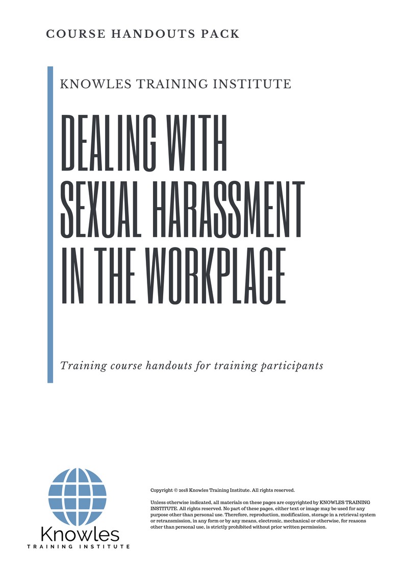 Dealing With Sexual Harassment In The Workplace Course in Japan Handouts