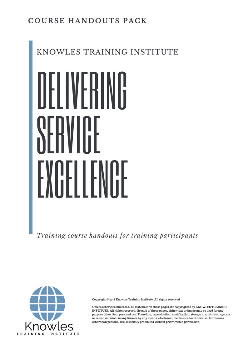 Delivering Service Excellence Course in Japan Handouts