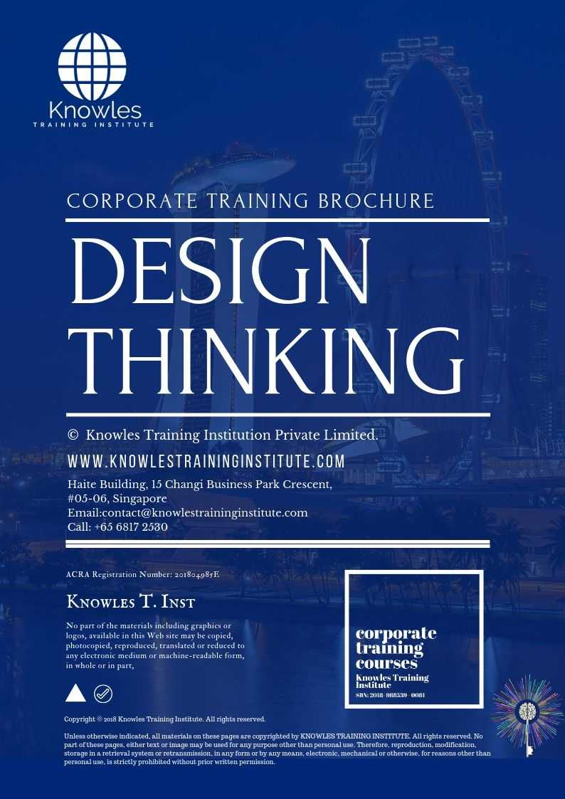 Design Thinking Training Course in Japan Brochure