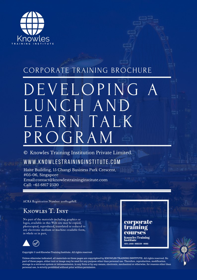 Developing A Lunch And Learn Talk Program Training Course in Japan Brochure
