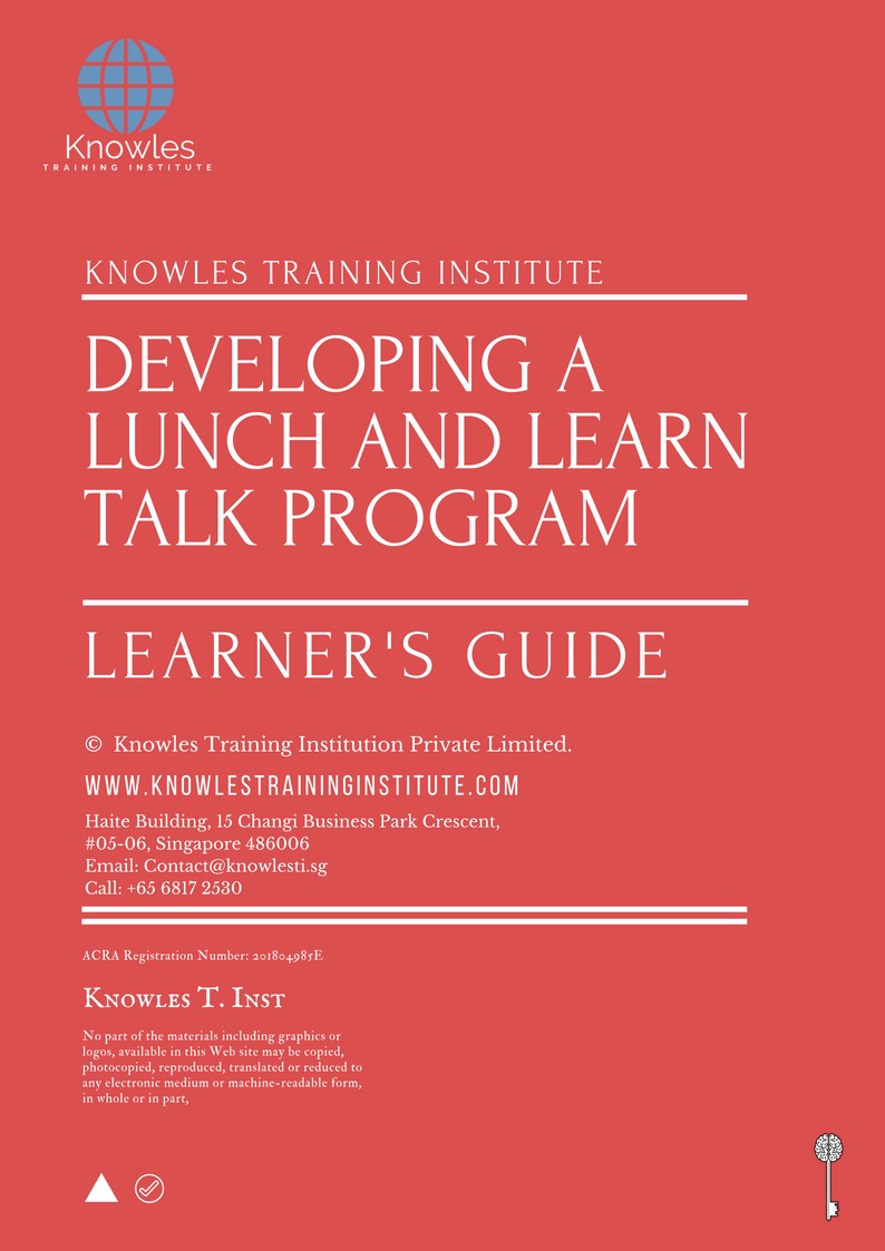 Developing A Lunch And Learn Talk Program Training Course in Japan Learner’s Guide