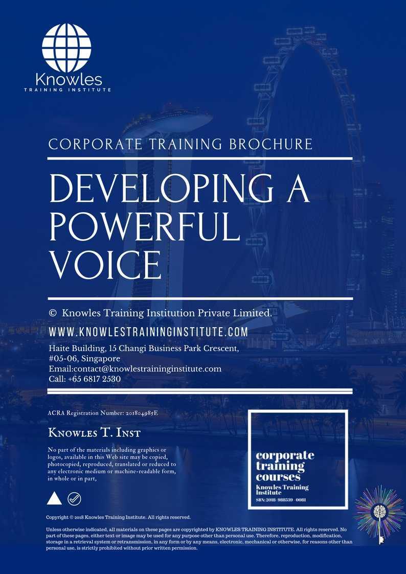 Developing A Powerful Voice Training Course in Japan Brochure
