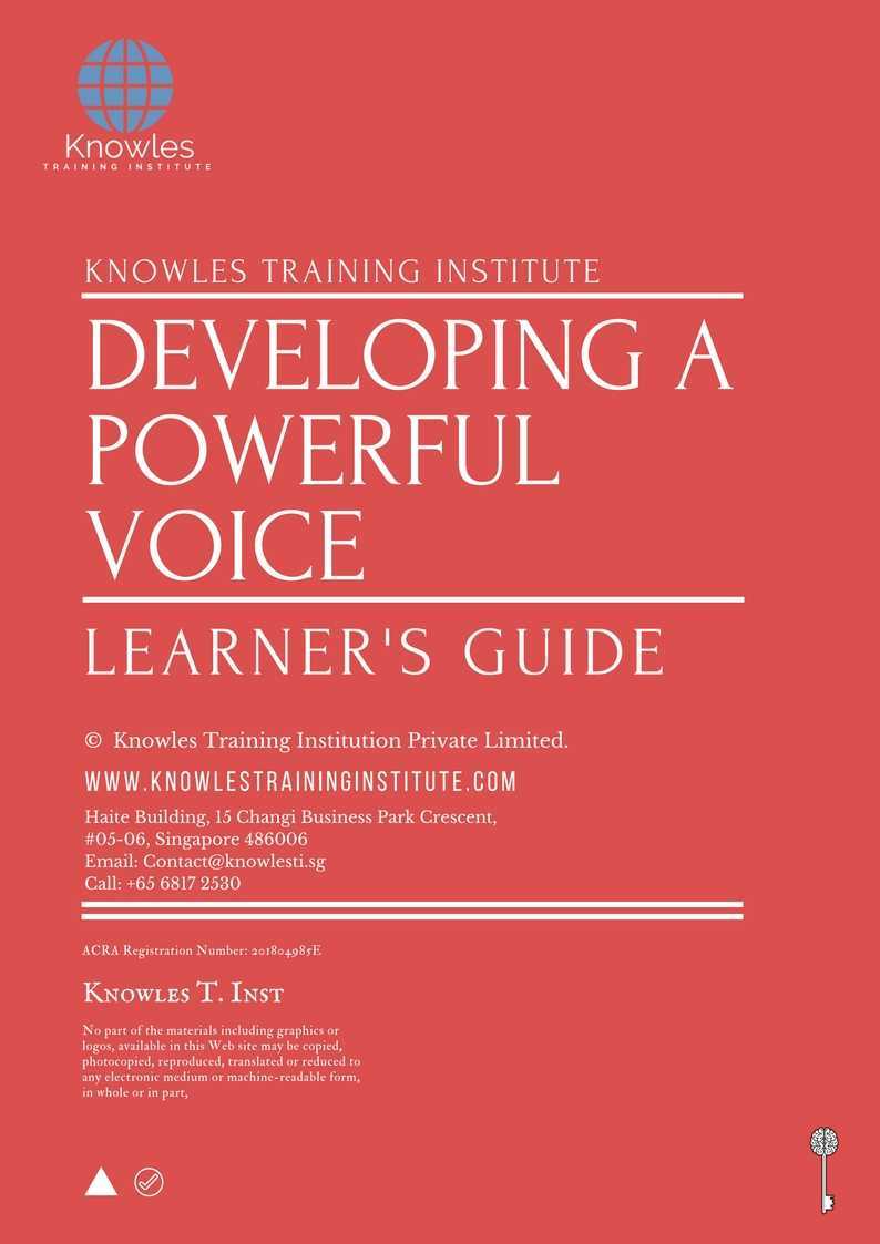Developing A Powerful Voice Training Course in Japan Learner_s Guide