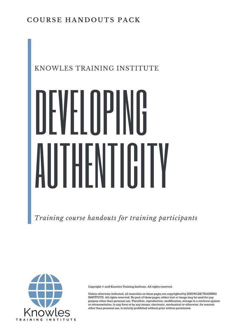 Developing Authnticity Training Course in Japan Handouts