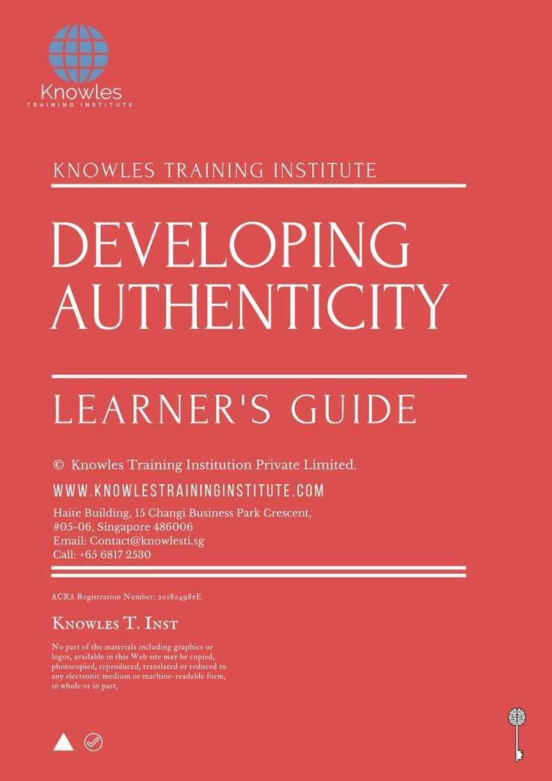 Developing Authnticity Training Course in Japan Learner_s Guide