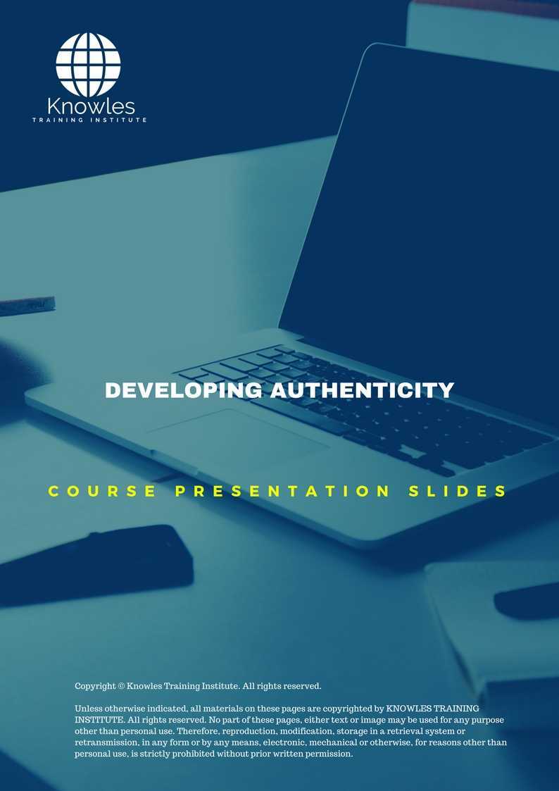 Developing Authnticity Training Course in Japan Presentation Slides