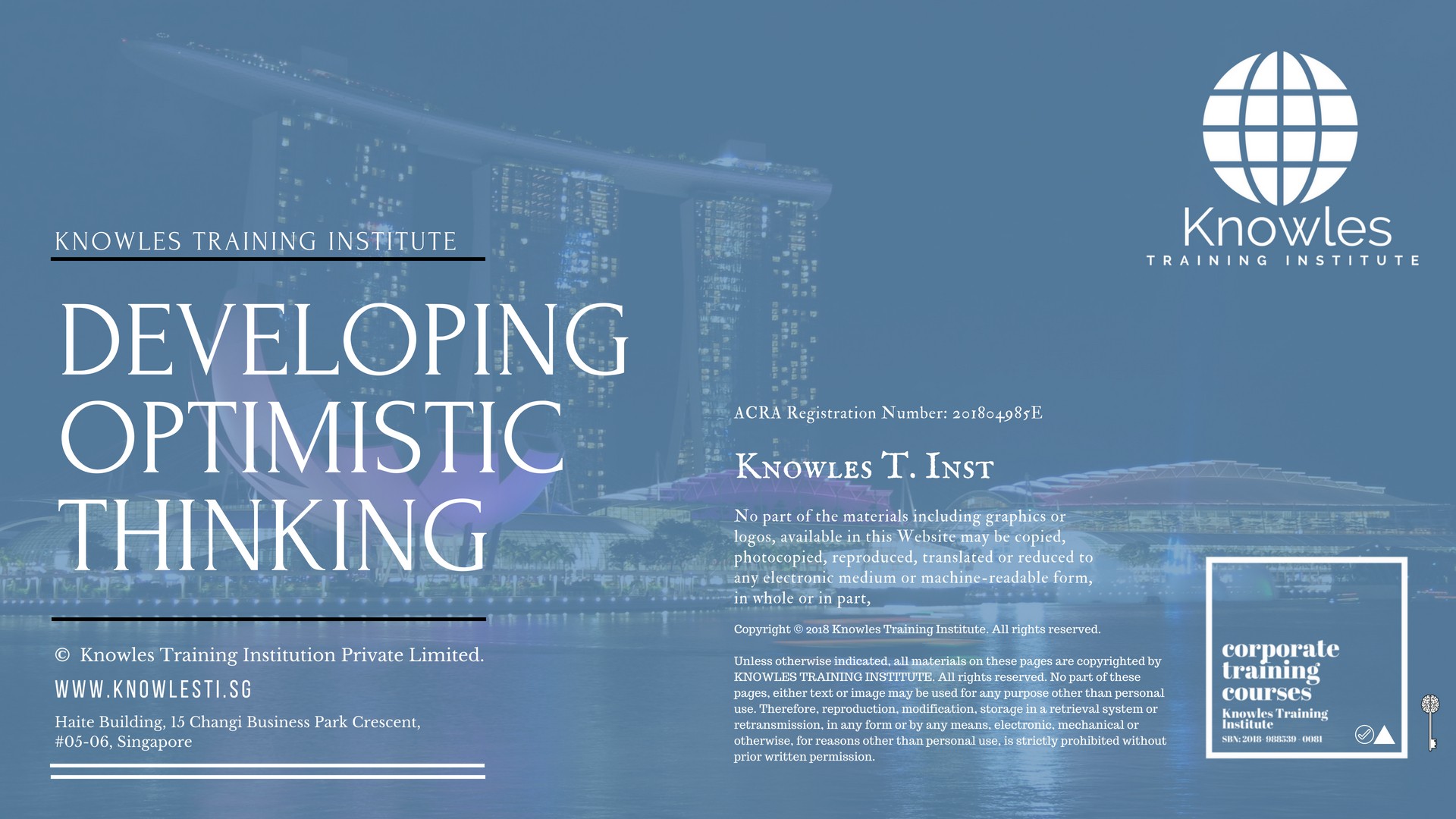 Developing Optimistic Thinking Training Course in Japan