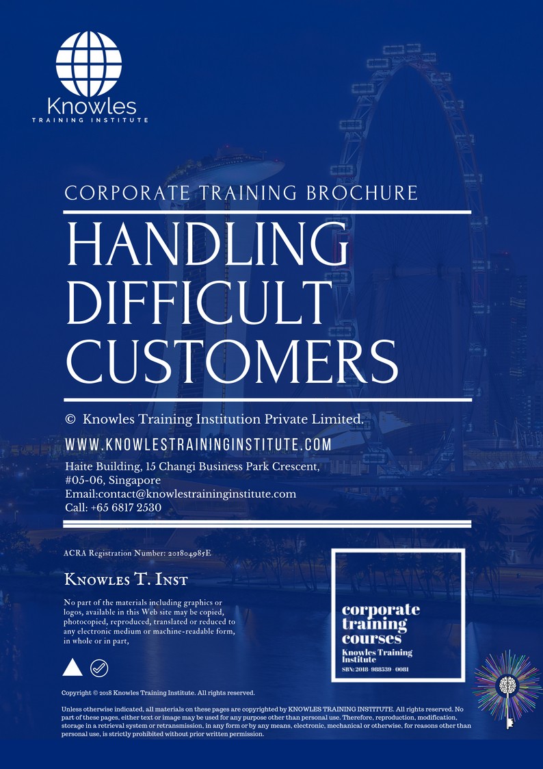 Handling Difficult Customers Course in Japan Brochure