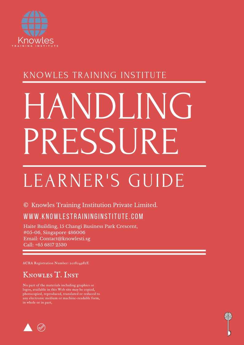 Handling Pressure Training Course in Japan Learner_s Guide