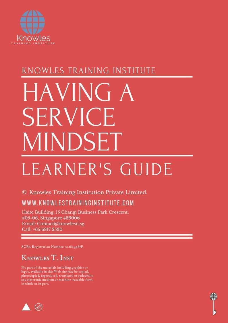 Having A Service Mindset Training Course in Japan Learner_s Guide