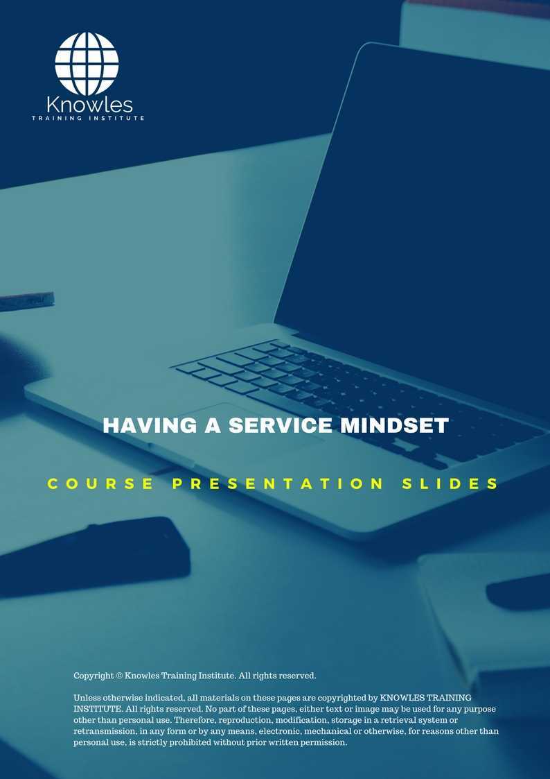Having A Service Mindset Training Course in Japan Presentation Slides
