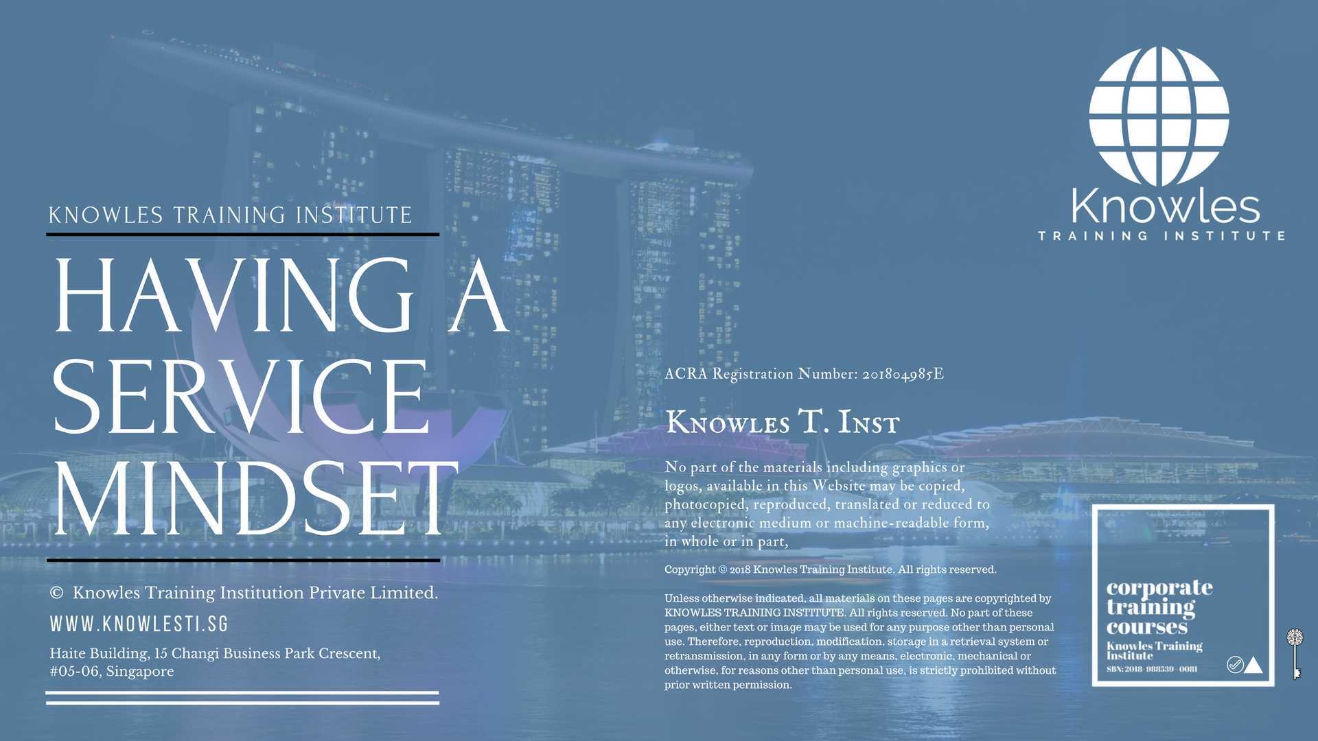 Having A Service Mindset Training Course in Japan