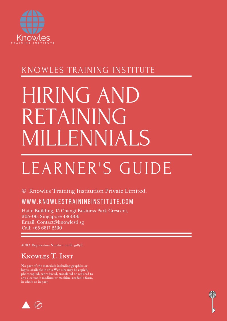 Hiring And Retaining Millennials Training Course in Japan Learner’s Guide