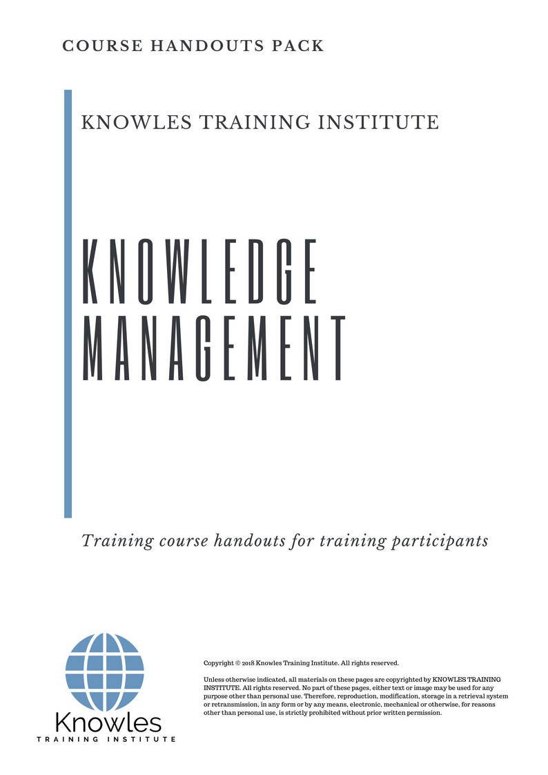 Knowledge Management Training Course in Japan Handouts
