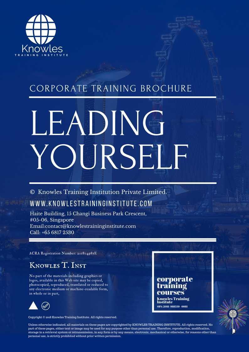 Leading Yourself Training Course in Japan Brochure