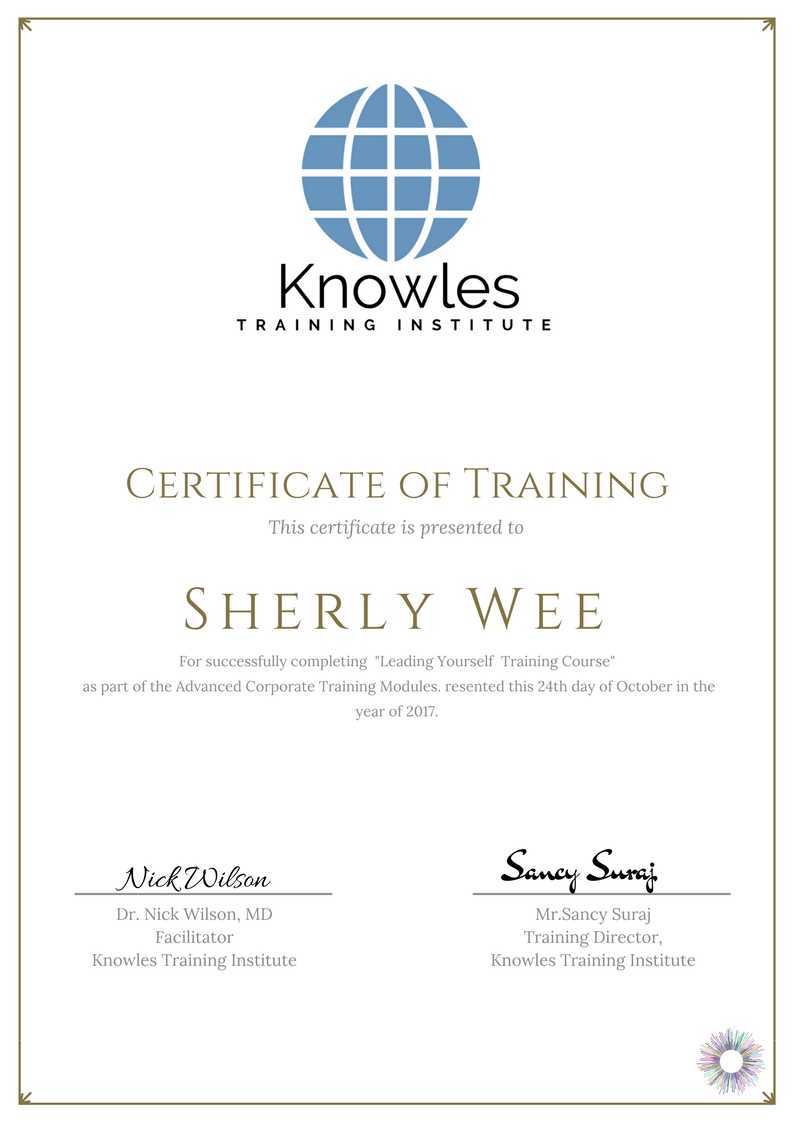 Leading Yourself Training Course in Japan Certification