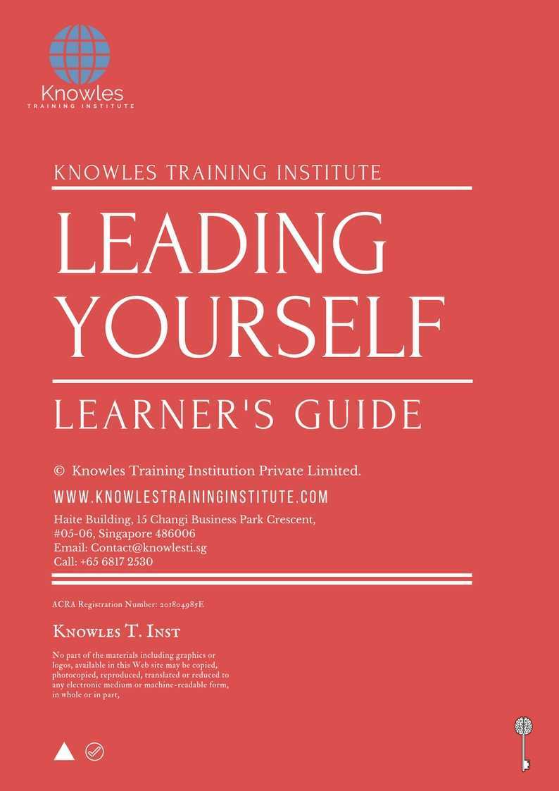 Leading Yourself Training Course in Japan Learner_s Guide