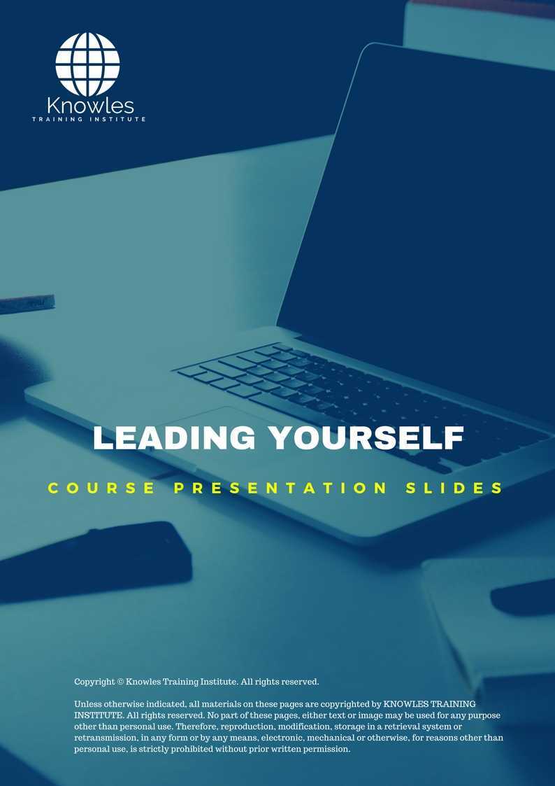 Leading Yourself Training Course in Japan Presentation Slides