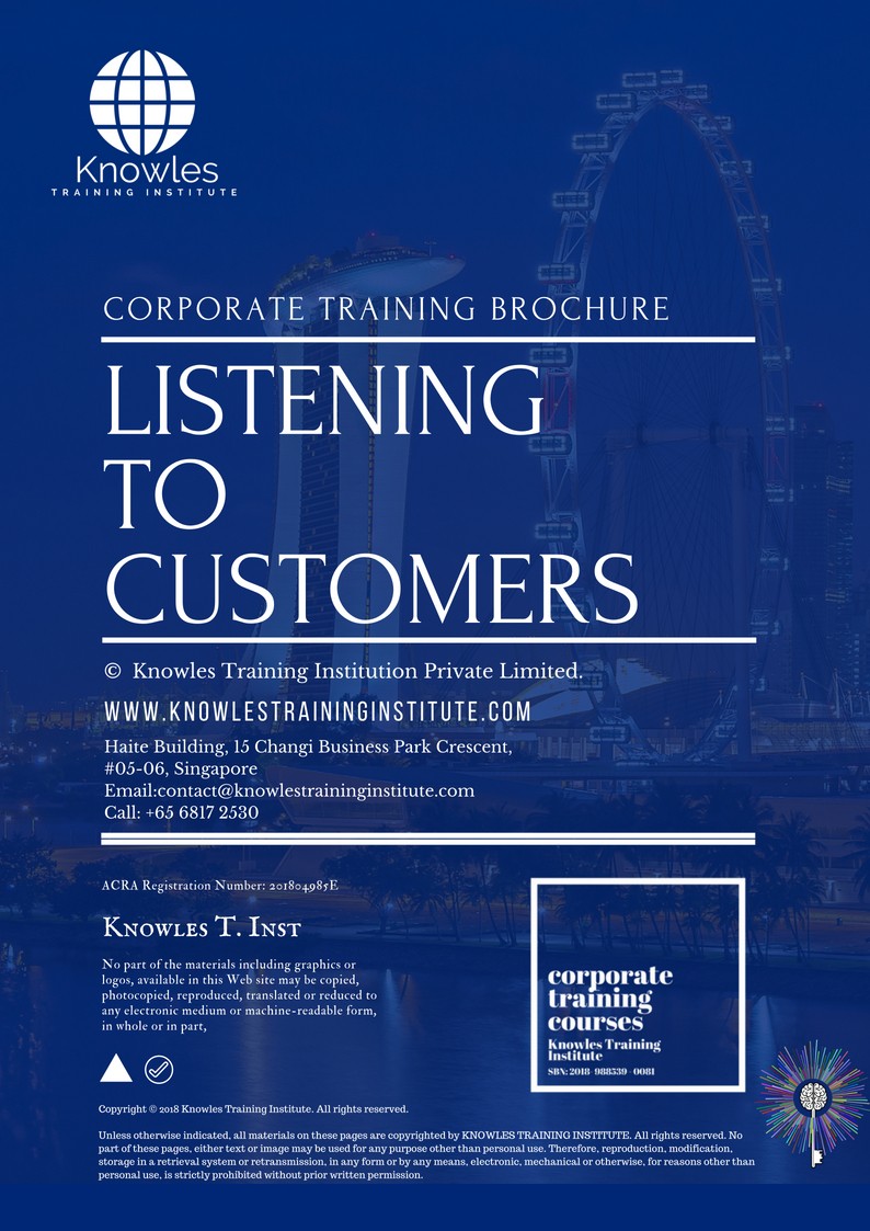 Listening To Customers Course in Japan Brochure