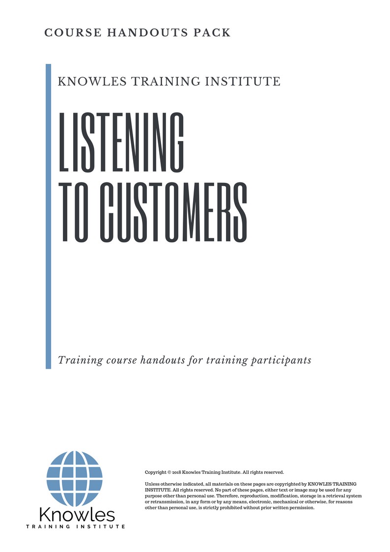 Listening To Customers Course in Japan Handouts