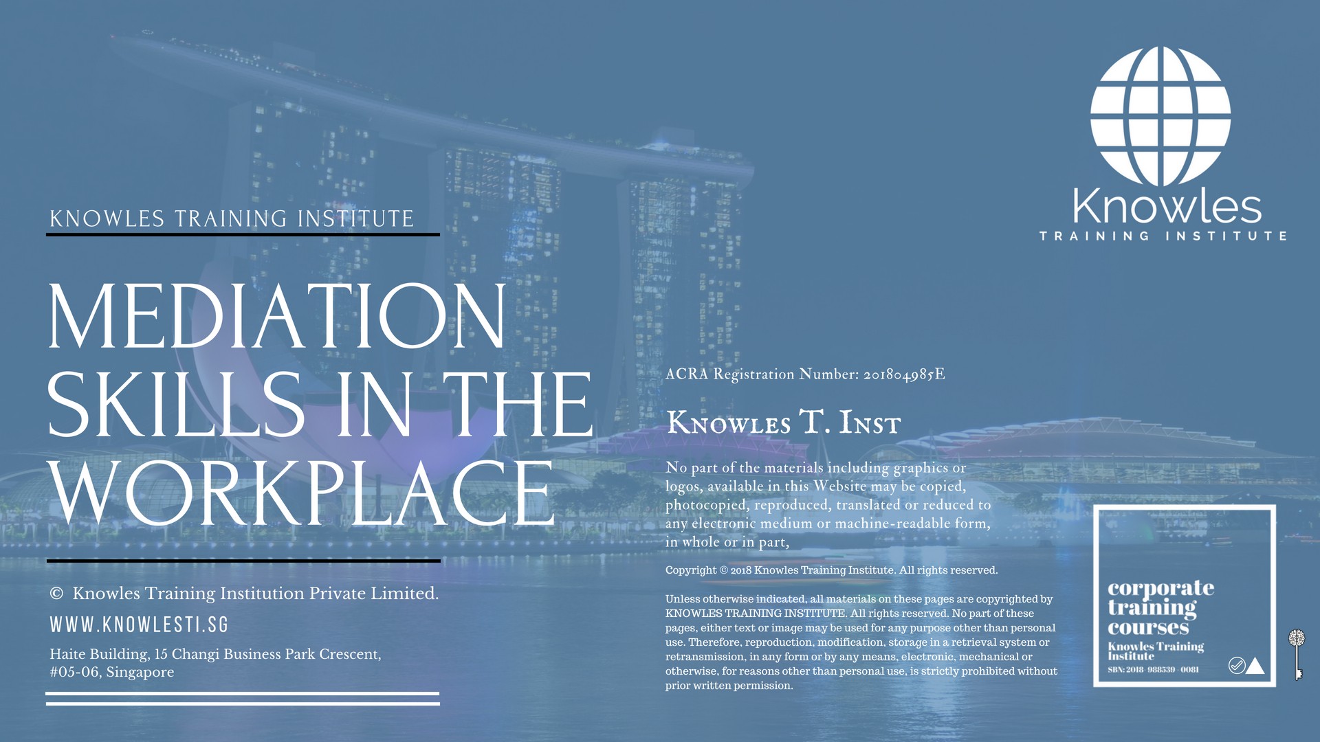 Mediation Skills In The Workplace Course in Japan