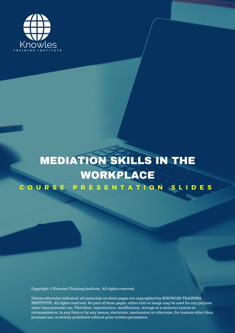 Mediation Skills In The Workplace in Japan PPT Slides Used During Course