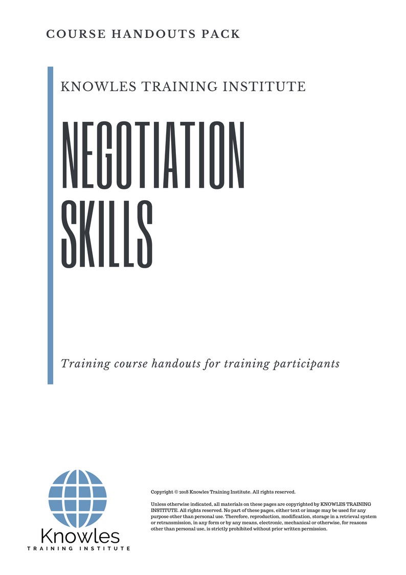 Negotiation Skills Course in Japan Handouts