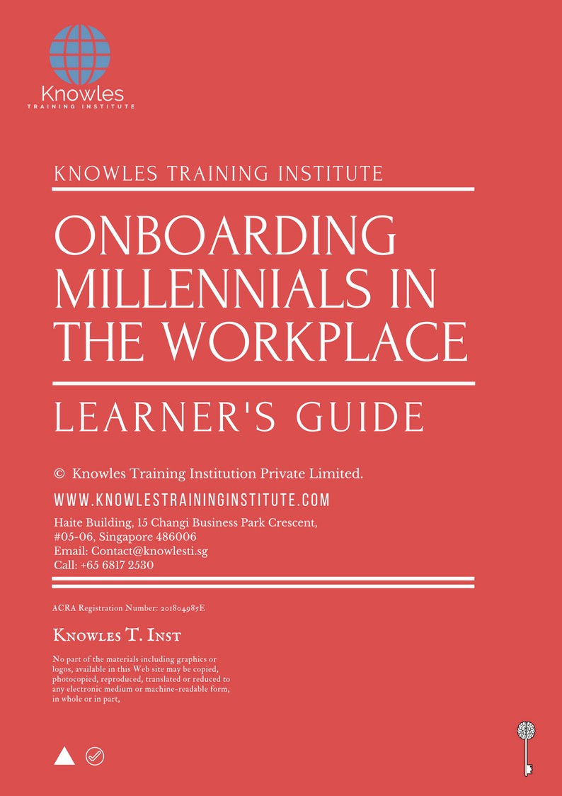 Onboarding Millennials In The Workplace Training Course in Japan Learner_s Guide