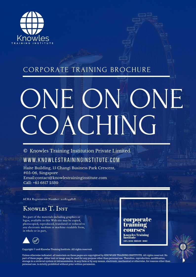 One On One Coaching Course in Japan Brochure