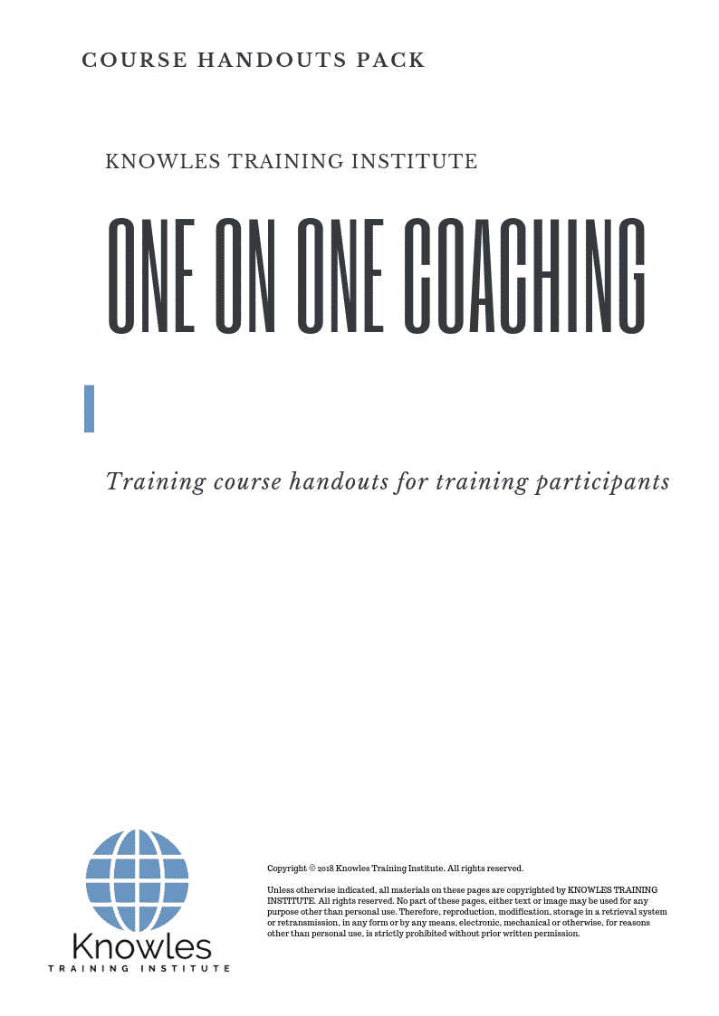 One On One Coaching Course in Japan Handouts